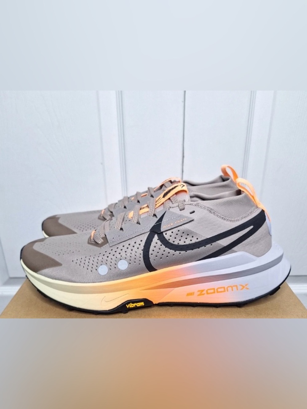 Nike ZoomX 🔥 Zegama Trail 2 Malt Alabaster Black Trail Running FD5190-200 11.5 - Picture 6 of 12